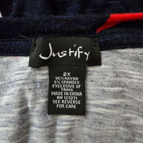 2/$15 Patriotic Stars Crew Tee in Navy, Red, and White Size 2X - Picture 4 of 6